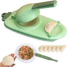 2-in-1 dumplingvormpers, dumplingmaakgereedschap, handmatig deeggereedschap voor het persen van deeg (groen)