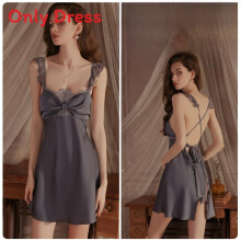 (MorlanGray,M)Comfort Fit Satin Nachthemd mit atmungsaktivem Material für Lounge Schlaf und Spa zu Hause