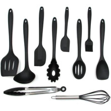 Küchenutensilien-Set – 10-teilig – Silikon – Schwarz