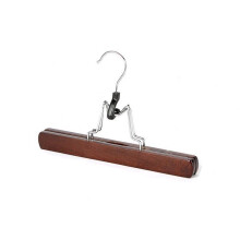 (Brown)Cintre à pince pantalon et jupe en bois écologique design antidérapant utilisation armoire