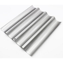 Backblech – Form für 4 Baguettes – Metall – 38 x 33 x 2,4 cm – Antihaftbeschichtung