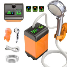 Douche portable - PRUMYA - Pompe de douche électrique - Écran intelligent - 7800 mAh - 3 vitesses