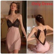 (Color 4,XXL)Sexy Lencería Vestido para Dormir con Ribete de Encaje y Ajuste Elástico para Mujer Prendas de dormir