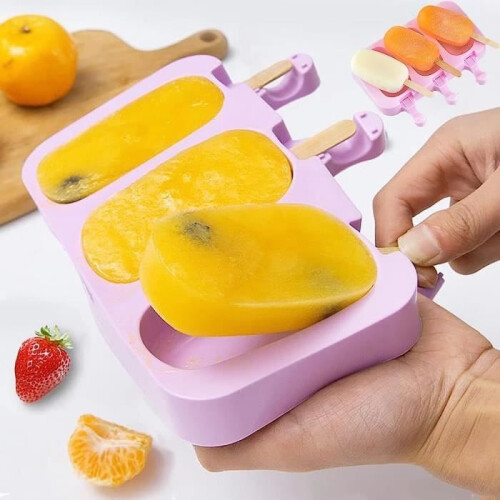 2-teiliges Eisformen-Set mit 100 Eisstielen, Silikon-Eisformen, BPA-freie Eisformen, DIY-Eisformen