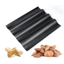 4-teilige Baguetteform, perforiertes Antihaft-Backblech, unverzichtbares Zubehör für perfekte Baguettes, zum Selbermachen