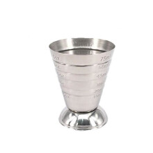Mini cocktailmaatbeker/espressomaatbeker van roestvrij staal, geschikt voor shotglaasjes tot 75 ml (2,5 oz), 1 stuk.