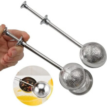 Tee-Ei – 2-teilig – Edelstahl – Langer Griff – Tassenfilter