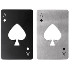 Flaschenöffner – Poker Bier – Edelstahl – 2-teilig – Schwarz und Silber