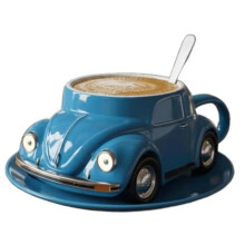 Kaffeebecher in Käferform, originelle Teetasse für Zuhause und Büro, kreatives Geschenk für Käferliebhaber (Blau)