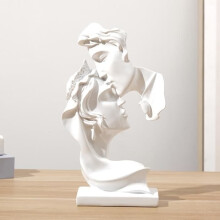 Kreative Küsspaar-Statue – Harzstatue von sich küssenden Liebenden, moderne Büroskulptur, Figurendekoration, D