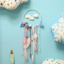 Hangende wanddecoratie: dromenvanger met veren, handgemaakte dromenvanger, decoratief ornament voor thuis, tuin en feestjes.