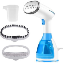10 Stück Handdampfglätter 0,28 l Tragbares Vertikal-Dampfbügeleisen Reisegröße 1500 W - Blau/Weiß
