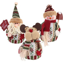 Dekoration – Ohne Namen – 3-teilig – Weihnachtsmann – Schneemann – Rentier