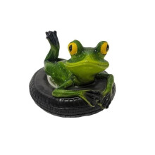 Handgefertigte, schwimmende Froschstatue aus Kunstharz für den Außenbereich, künstliche Gartenteichdekoration