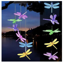 Windgong met LED-vlinder op zonne-energie - 1 stuk - Kleurveranderend - Waterdicht voor tuin en terras