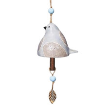 Windgong in de vorm van een vogel, unieke stijl, handgeschilderd, woondecoratie, wit