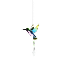 Windspiel – Anhänger aus Metall in Form eines bemalten Vogels