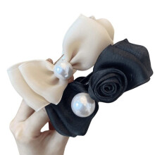 Haarclip met strik van kunstparel, voor paardenstaarten, haaraccessoire