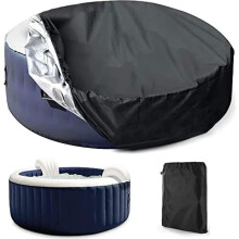 Beschermhoes voor zwembad of spa - Waterdicht - 210D Oxford-stof - 215x70 cm - Rond - UV-bestendig
