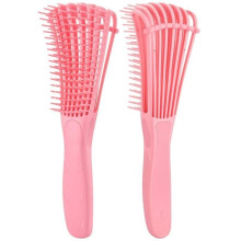Ontwarrende borstel voor krullend haar, roze haarontwarringsborstel, voor afro-textuur 3A tot 4C, kroesachtig en golvend, voor dik krullend
