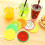 Set of 7 Silicone Coasters - For Coffee, Tea - For Summer, Cold Drinks, Fruit 1