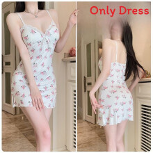 (L)Leichtes und cooles Damen Schlafkleid mit Polyester und kurzem Rock für den täglichen Gebrauch zu Hause