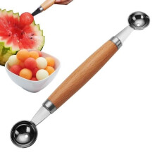 Fruitlepel van roestvrij staal, ijsschep, dubbelzijdig kookgereedschap, sorbetaccessoires