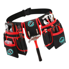 Magnetische Arbeitstasche Elektrikertasche Werkzeuggürtel-Rot