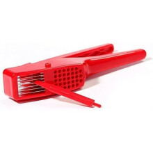 2-in-1 knoflookpers, hakt en snijdt knoflook, handmatige knoflooksnijder, rood, 22 * 6,5 cm [498]