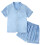 2-teiliges süßes und gemütliches Kinder-Pyjama-Set-Hellblau 140 1