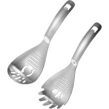 2-teiliges Küchenlöffel-Set aus Edelstahl, multifunktionaler Löffel mit Sieb und Spatel, Küchenhelfer-Set