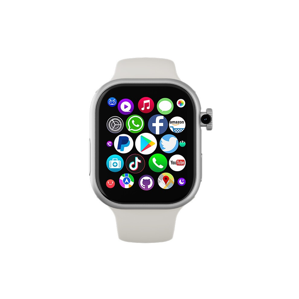 (Silver) Smartwatch Touch Id 2.29Inch Amoled Android S11 Plus Smart Watch With 8Mp Rotary Camera Gps Wifi Nfc Google Play Store Silver 6900890403070