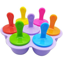 Silikon-Eisform, Frucht-Baby-Form, bunte Eisform mit 7 Mulden, geeignet für die selbstgemachte Eiscremeherstellung im Sommer