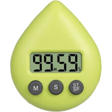 TIMER – SANDUHR-LCD-Küchentimer, wasserdichter digitaler Duschtimer, 5 energiesparende Farben, Tropfenform