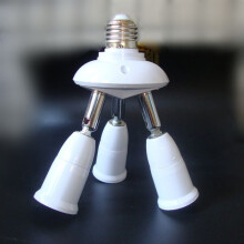 3-in-1 E27-Fassungsadapter-Splitter, E27-Standard-LED-Lampen, Kronleuchterfassung mit 360-Neigung bis 180-Neigung