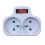 Multiprise murale 2 en 1 avec interrupteur, 16 A, 230 V, blanche 1