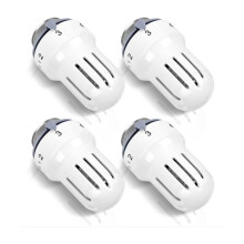 Robinet thermostatique de radiateur : 4 pièces, tête de radiateur thermostatique, thermostat de radiateur, thermostat M30 x 1,5, blanc