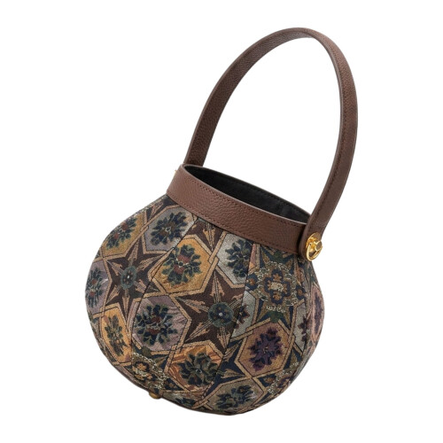 Chinese Themed PU Carryall With Inner Section Great-Light Brown