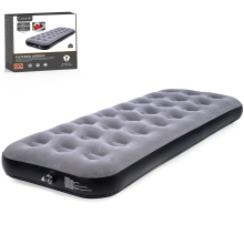 Camping Airbed Flocked Inflatable Mattress Single Blow Up Air Bed - Grey