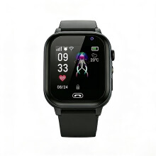 (Black) Smart Watch SOS Location Tracker SimCard Call Child SmartWatch Camera Waterproof Watch Gift For Ios Android