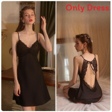 (Color 3,M)Sexy Lencería Vestido para Dormir con Ribete de Encaje y Ajuste Elástico para Mujer Prendas de dormir