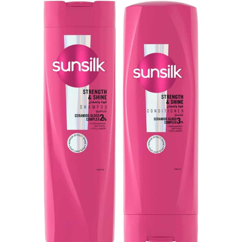 Sunsilk Shine & Strength Shampoo 400ml + Conditioner 320ml Duo Strengthens Hair, Adds Shine, Reduces Breakage & Improves Smoothness