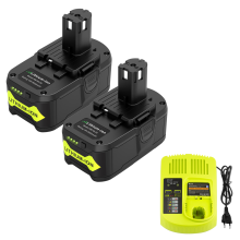 (2xBattery & 1xCharger) 18V 6.0Ah Battery and Charger Combo for Ryobi 18V Cordless Tools Battery and P117 Charger