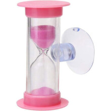 Kinderzahnbürsten-Sanduhr, 2-Minuten-Duschtimer, Mini-Sanduhr in Rosa