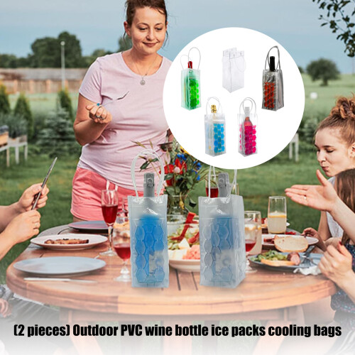 Twin Pack Collapsible drink Cold Holders Great For-Clear 2
