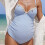 Stylish Pregnancy Swim Suit Quick Drying Polyester-Black M 6