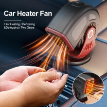 Extra autoverwarming - Autoventilator - 12V - Rood - Snelle verwarming - Hoekverstelling