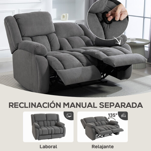 Homcom Sillón Reclinable Manual Gris 145 x 100 x 102 cm 1