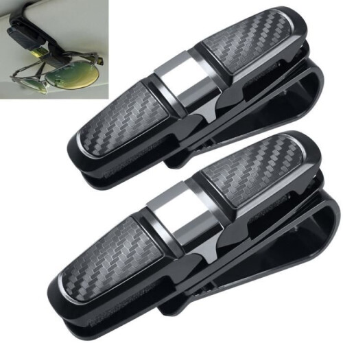 Sonnenbrillenetui mit Kartenclip, 2er-Pack, schwarz