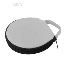 Sac de rangement pour CD, rond, en tissu Oxford uni, pour voiture, 20 disques (GRIS)
